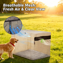 HiCaptain couvre-cage chien étanche et UV, protection durable beige
