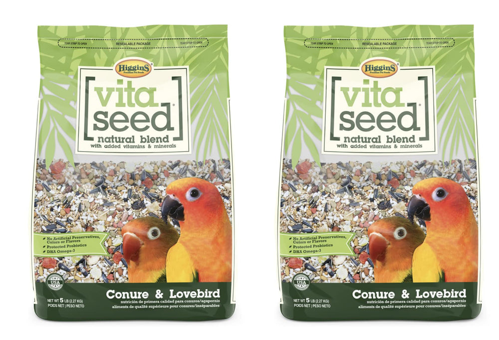 Higgins Vita Seed Mélange Conure et Lovebird – sachet pratique pour un repas équilibré