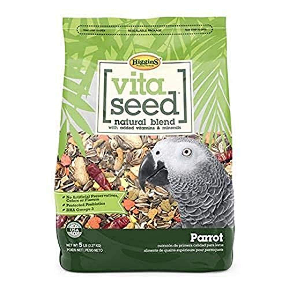 Higgins Vita Seed Natural pour perroquet, mélange nutritif varié offrant une alimentation équilibrée.