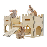 HIIMALEX Maison-lapin-etages-bois, espace spacieux et sûr pour jouer.