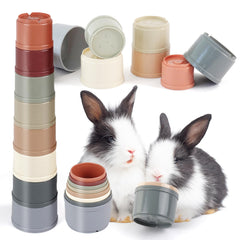 HIIMALEX ensemble 8 tasses empilables pour lapin, stimule curiosité et jeu