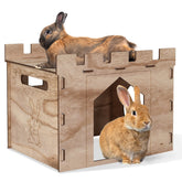 HIIMALEX maison-lapin grande-balcon: espace spacieux pour repos et jeu.