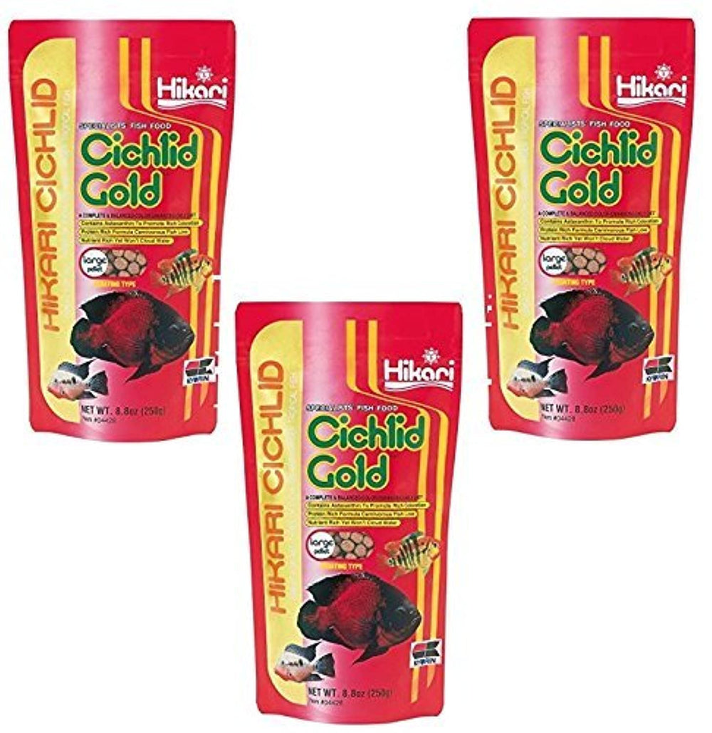 Hikari Cichlid Gold - aperçu avant emballage du pack 3, pellets flottants