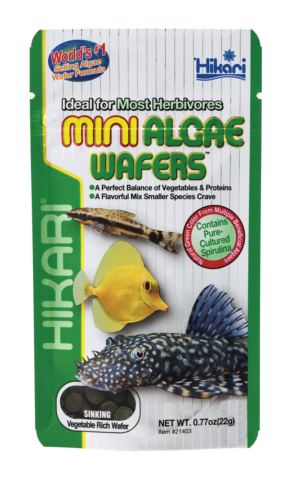 Hikari Galettes d’Algues mini, présentation produit, idéal pour petits poissons.