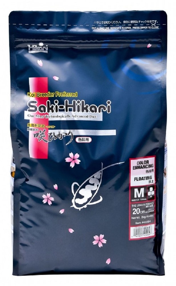 Hikari Saki: granulés moyens pour amélioration couleur et digestion facile des koï.