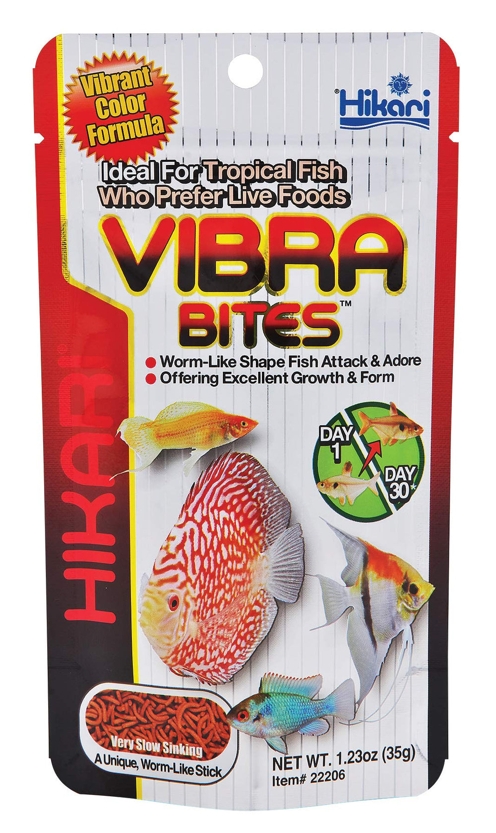 Hikari Vibra Bites – brillance des couleurs des poissons tropicaux grâce à des ingrédients dédiés.