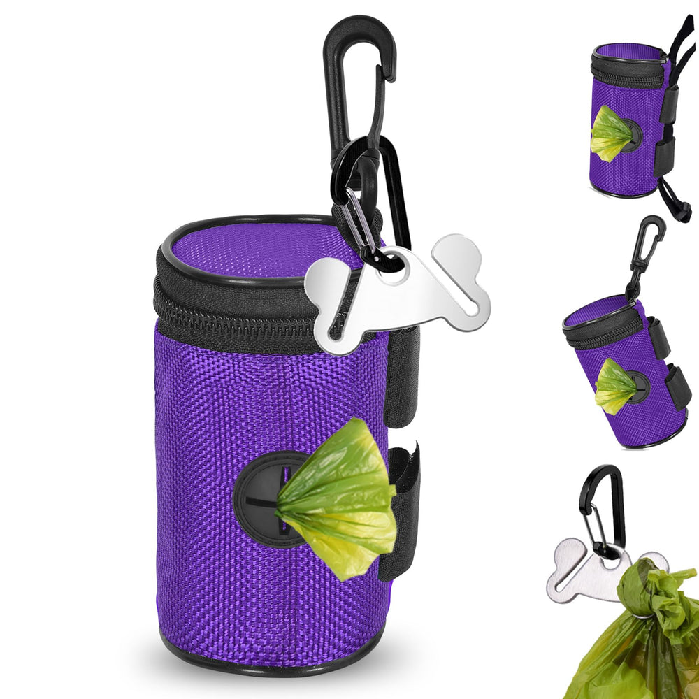 Hilihali distributeur sacs crottes ronde violet pour laisse, pratique et mains libres.