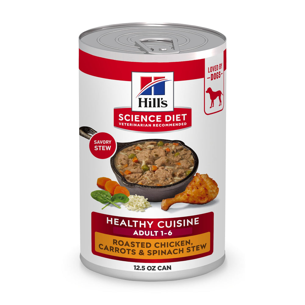 Hill's Science Diet Chien Adulte : poulet-roti et légumes pour repas équilibré.