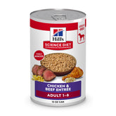 Hill's Science Diet Chien Adulte – boîte poulet et boeuf, protéines de haute qualité.