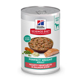 Hill's Science Diet poids adulte avec légumes et saumon ragout, repas équilibré.