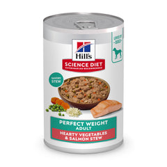 Hill's Science Diet poids adulte avec légumes et saumon ragout, repas équilibré.