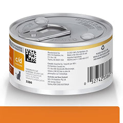 Hill's c/d Multicare: conserve poulet et légumes, goût appétissant et hydratation facilitée.