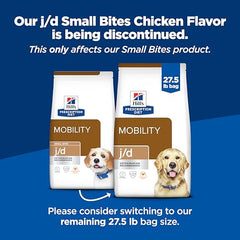 Hill's j/d petites bouchées au poulet, repas sec pratique pour chien.