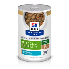 Boîte Hill's Prescription Diet Metabolic + Mobility, poisson et légumes, favorable au métabolisme et mobilité