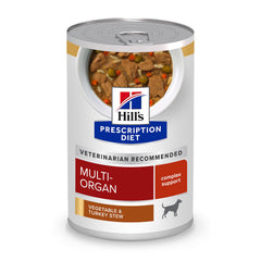 Hill's Prescription Diet Multi-Organ ragout dinde et legumes, soutien potentiel des organes.