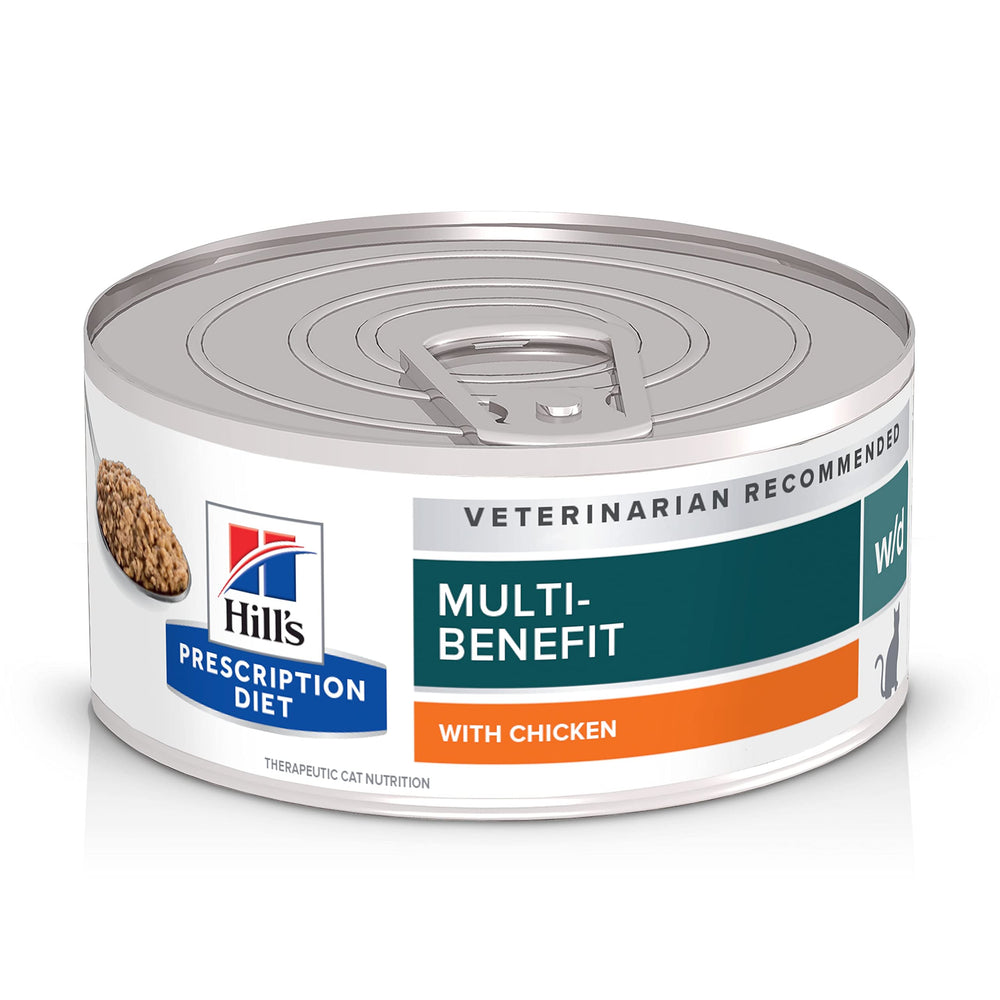 HILL'S PRESCRIPTION DIET w/d chat poulet, boite 5,5 oz, soutien digestion et urine