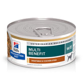 Hill's Prescription Diet wd multi-benefit conserve poulet et légumes, soutien digestif et urinaire.
