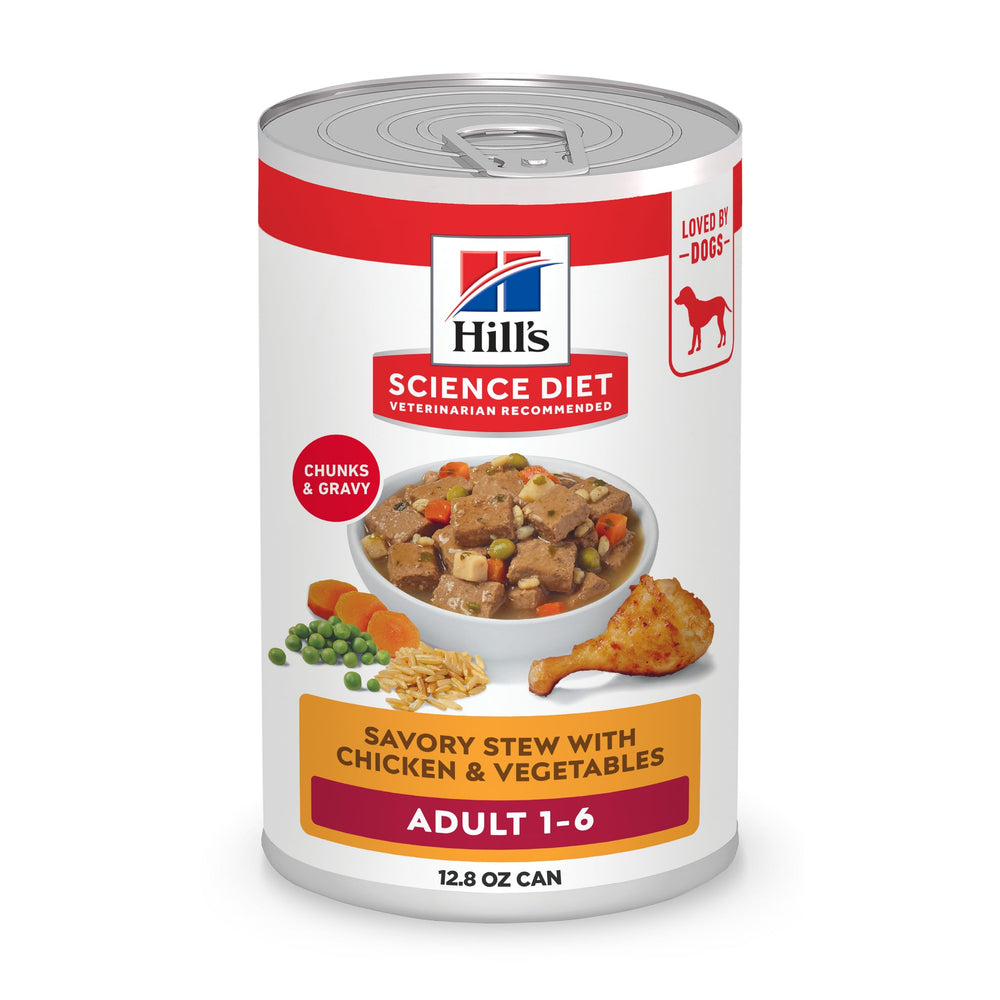 Hill's Science Diet Adulte 1-6 poulet et légumes ragout; repas appétissant pour chien actif