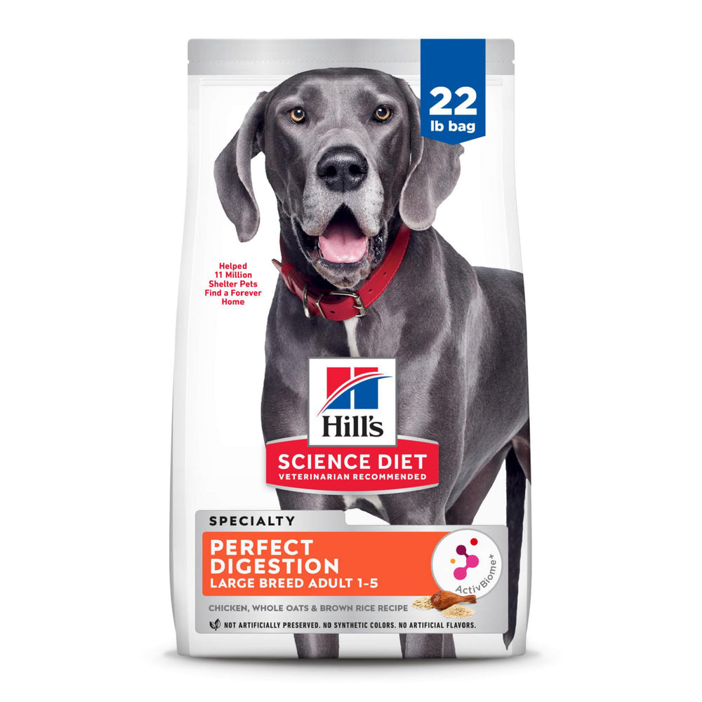 Hill's Science Diet Adulte 1-5 Digestion Parfaite, sac 22 lb, croquettes favorisant une digestion aisée.