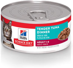 Hill's Science Diet Adulte Thon Boîte: morceaux tendres protéinés pour chats actifs.