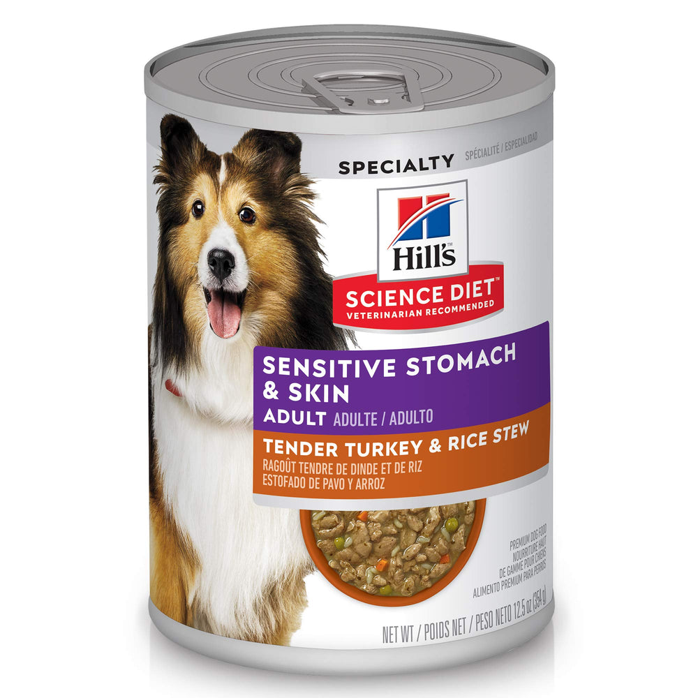 Hill's Science Diet boîtes 370 g dinde et riz, nourriture digeste pour chien adulte.