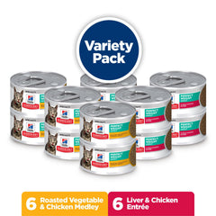 Boîte Hills Science Diet Foie et Poulet – protéines maigres pour muscles du chat.