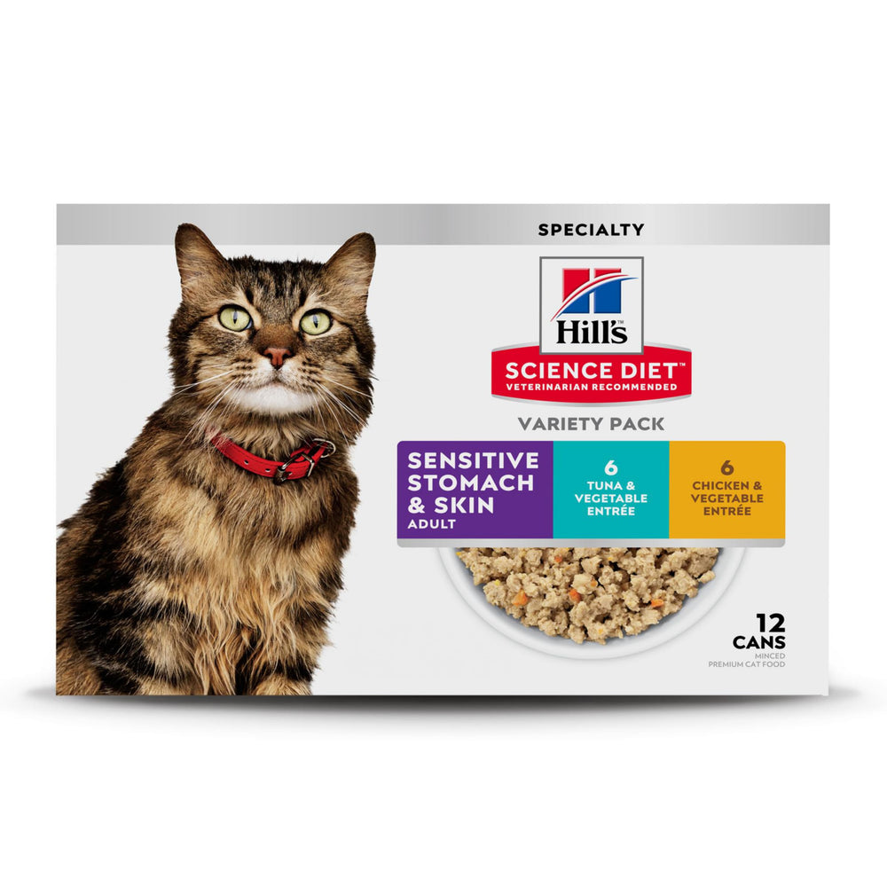 Hill's Science Diet chat poisson estomac sensible avec legumes, pâtée facile à digérer