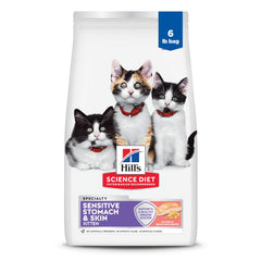 Hill's Science Diet chaton estomac sensible, sac 6 lb visible, pour démarrage sain.