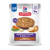 Hill's Science Diet estomac-peau dinde-stew, texture fondante facilitant la digestion.