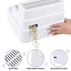 Himake rampe-litiere-collecte-litiere capte les grains sur les pattes