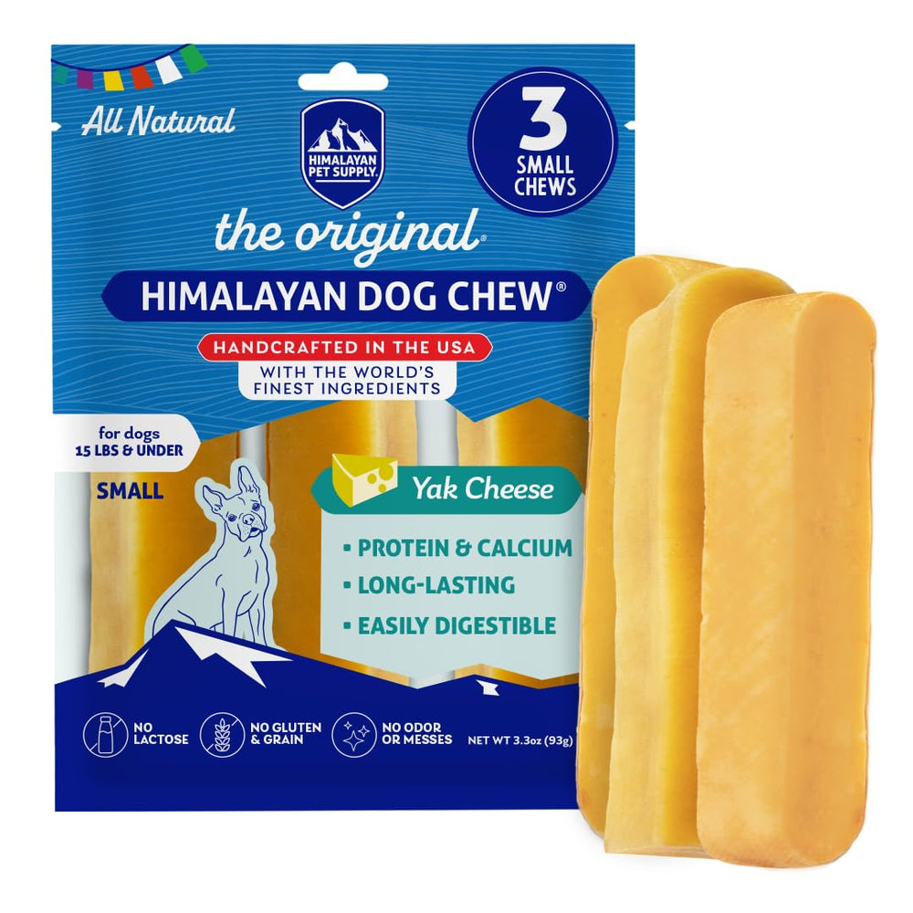 Himalayan Dog Chew bâtonnet original au fromage yak, petit format adapté chiens jusqu’à 7 kg.
