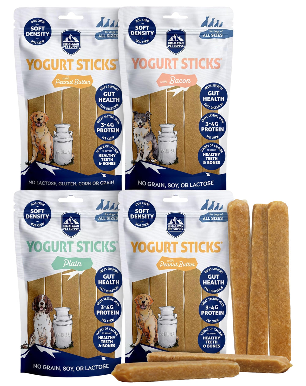 Himalayan Dog Chew Yogurt Sticks – assortiment saveurs, snack sain pour chiens
