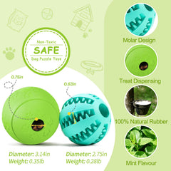 HIPPIH boule distributeur nourriture chien vert en action, stimule la recompense lente