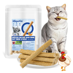 Hkpetie friandise dentaire chat poulet lyophilisée, texture poreuse nettoyante