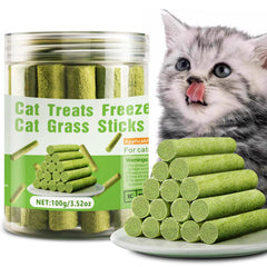 HKPetty stick-gras-chat-100g: friandise naturelle pour chat favorisant la mastication.
