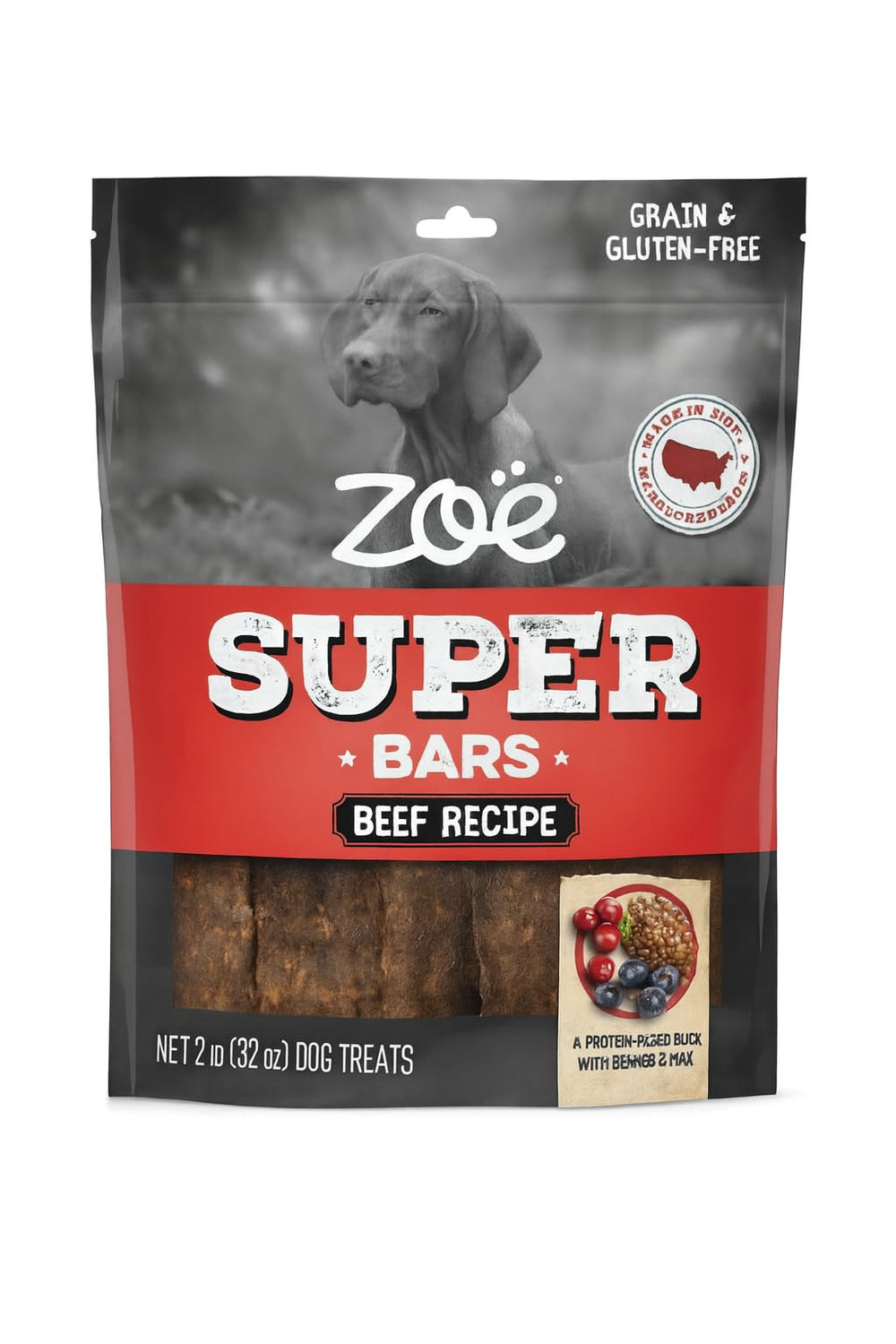 Hoiyen Zoë Super Bars Boeuf, emballage pratique pour récompenser lors des séances.