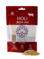 HOLI Topper foie de boeuf en emballage, stimulant l'appétit des chiens difficiles.