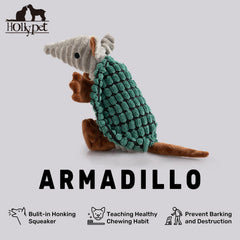 Hollypet Armadillo doudou texture durable, idéal pour jeux intérieurs et extérieurs
