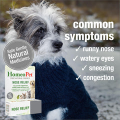 HomeoPet Nose Relief : administration directe – dose en bouche ou eau pour un usage pratique.