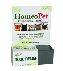 HomeoPet Nose Relief, flacon 15 ml pour soutien nasal naturel chez les chats.