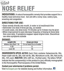HomeoPet Nose Relief, compte-gouttes, dosage facile pour les chats.