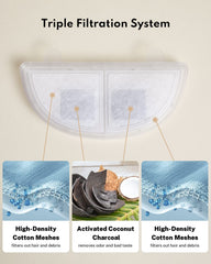Filtration triple Homerunpet retire particules et résidus pour une eau limpide.