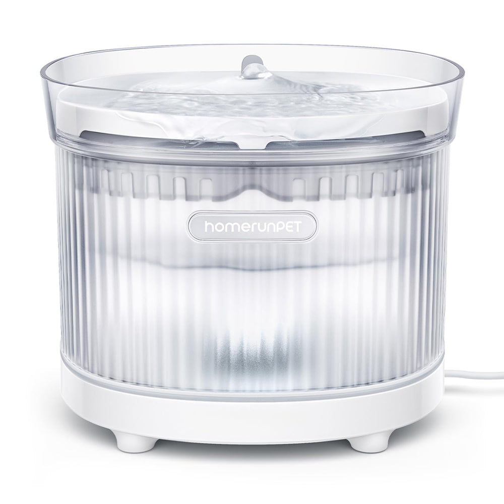 Fontaine HomeRunPet pour chat avec plateau en porcelaine, hygiène et nettoyage facilités.