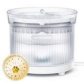 Fontaine HomeRunPet avec pompe sans fil pour hydratation constante du chat.