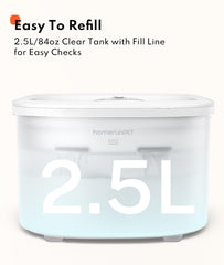 HomerunPet fontaine-capacite 2,5 L fournit eau pendant plusieurs jours.