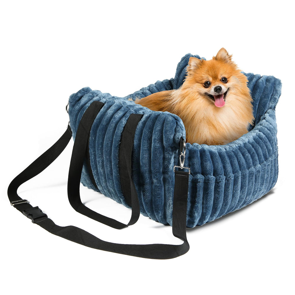 HOMLOVE siège-auto chien petit Somky bleu moyen, sécurité renforcée en voiture.