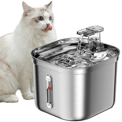 Fontaine Homtyler pour chat en acier inoxydable offrant eau fraîche