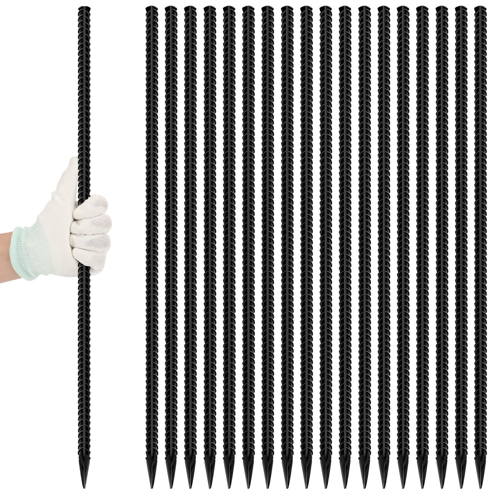 Piquets Homwin en acier armature de 24 pouces, lot de 18 pour fixation robuste.