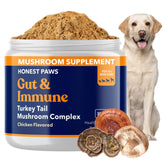 Honest Paws tramète queue de dinde pour chien, flacon et dosage pratique, soutien immunitaire.