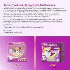 Honey Care, couche jetable à extérieur respirant pour chien, confort en chaleur.